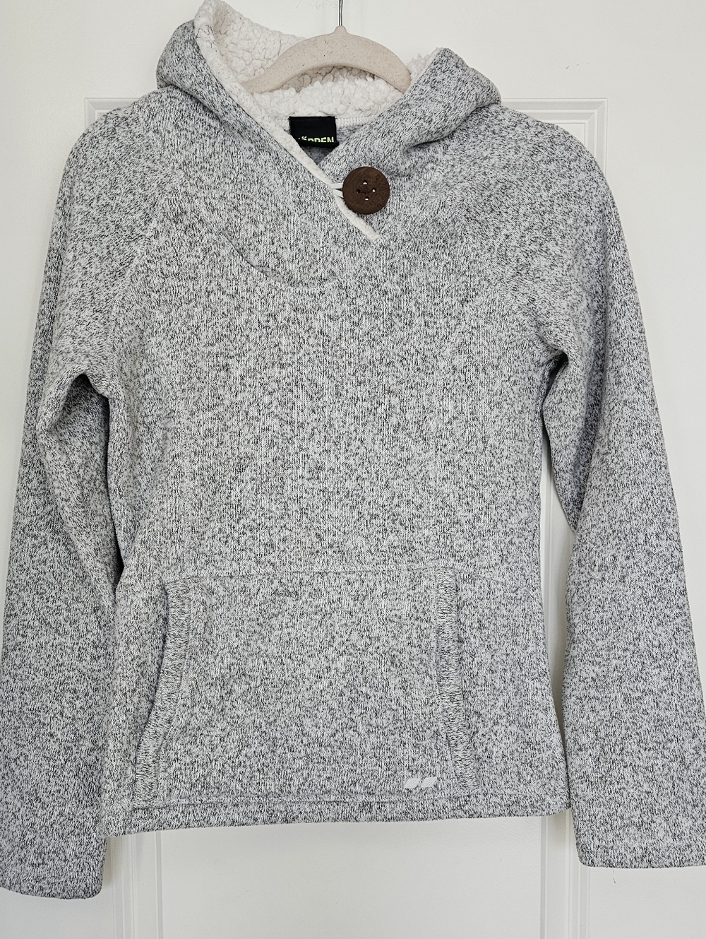 Koppen Sherpa Lined Hoodie Women Small Gray Pullover Cozy Outdoor Gorpcore
